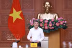 Prime Minister Le Minh Hung speaks at the working session with the Ministry of Justice. (Photo: VNA)