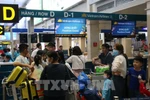 Passengers check in for their flight at Tan Son Nhat Airport. (Photo: VNA)