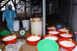 At the synthetic drug production facility in Khanh Hoa. (Photo provided by the police)