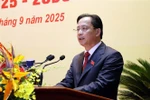 Secretary of the Lang Son Party Committee Hoang Van Nghiem delivers the closing speech at the congress (Photo: VNA)