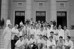 President Ho Chi Minh and journalists (Photo: VNA)