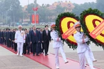 A delegation of Party, State leaders lay a wreath and paid tribute to President Ho Chi Minh at his mausoleum in Hanoi on the morning of February 3 on the occasion of the 96th founding anniversary of the Communist Party of Vietnam (CPV) (February 3, 1930 – 2026). (Photo: VNA)