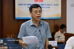 Nguyen Hoang Anh, deputy head of the General Policy Division at the municipal Department of Finance, speaks at the press briefing. (Photo: VNA)