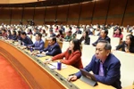 NA deputies vote to adopt the Law on Promulgation of Legal Documents (revised) (Photo: VNA)