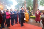 State President Luong Cuong presides over an incense offering ceremony at Kinh Thien Palace within the Thang Long Imperial Citadel in Hanoi on February 6, or the 9th day of the Year of the Snake. (Photo: VNA)