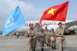 Welcome ceremony for Vietnamese Engineering Unit No.2 returning from UNISFA Mission. (Photo: VNA)