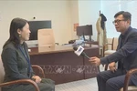 Xiaohong Li, Director of the UN Office on Drugs and Crime (UNODC) New York Liaison Office (L) speaks to Vietnam News Agency correspondent in New York. (Photo: VNA)