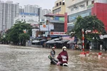 Flooding in the northern province of Thai Nguyen following Storm Matmo. (Photo: VNA)