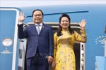 National Assembly Chairman Tran Thanh Man and his spouse Nguyen Thi Thanh Nga leave Hanoi for attendance at the 150th Assembly of the Inter-Parliamentary Union and official visits to Uzbekistan and Armenia. (Photo: VNA)