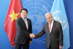 Vietnamese State President Luong Cuong (L) and UN Secretary-General António Guterres. (Photo: VNA)