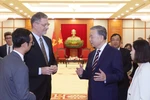 Party General Secretary To Lam receives French Ambassador to Vietnam Olivier Brochet in Hanoi on April 17. (Photo: VNA)