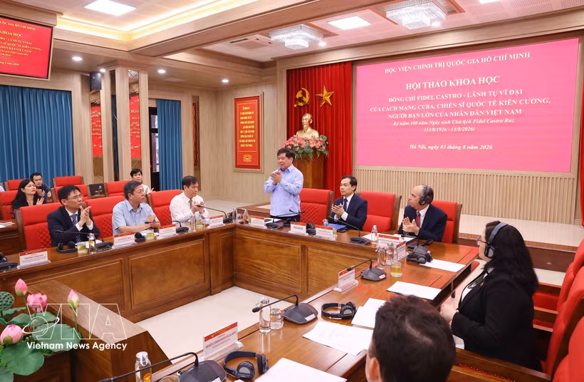 The scientific seminar is held by the Ho Chi Minh National Academy of Politics in Hanoi on August 3. (Photo: VNA)
