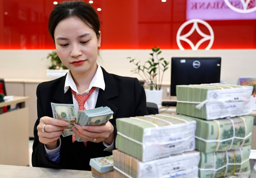 The daily reference exchange rate is maintained at 25,273 VND/USD on August 27. (Photo: VNA)