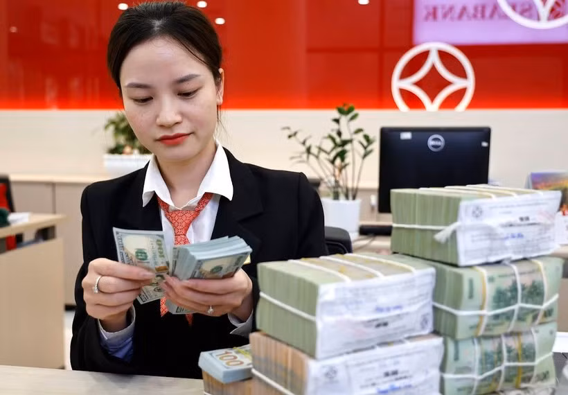 The daily reference exchange rate is maintained at 25,273 VND/USD on August 27. (Photo: VNA)
