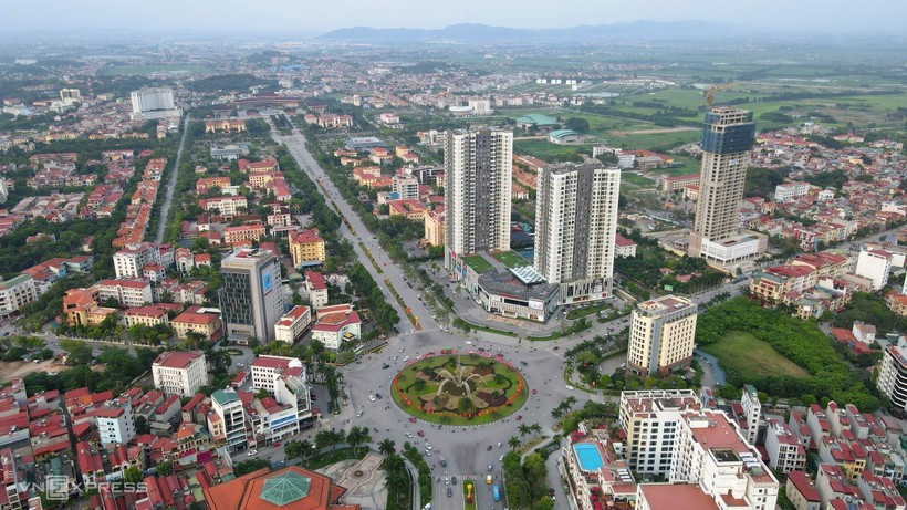 An aerial view of part of Bac Ninh province (Photo published by VNA)