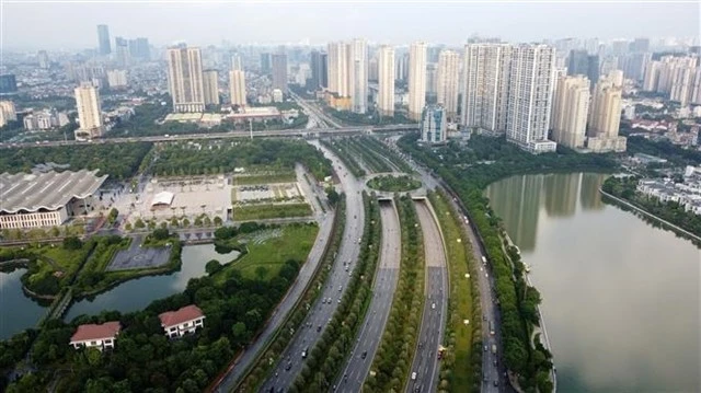 The Thang Long Boulevard connects Hanoi's centre with its western districts. (Photo: VNA)