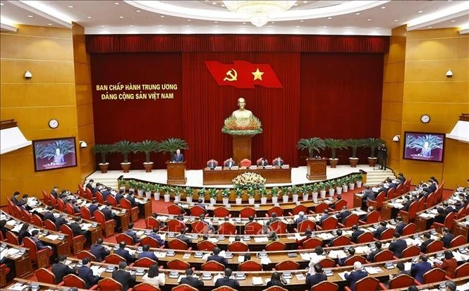 The opening session of the 13th Party Central Committee's meeting in Hanoi on January 23 (Photo: VNA)