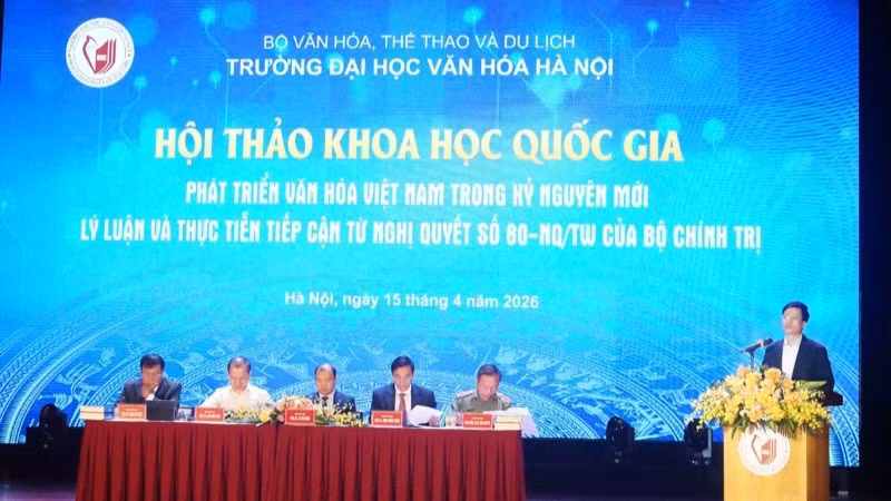 The conference is held by the Hanoi University of Culture on April 15. (Photo: nhandan.vn)