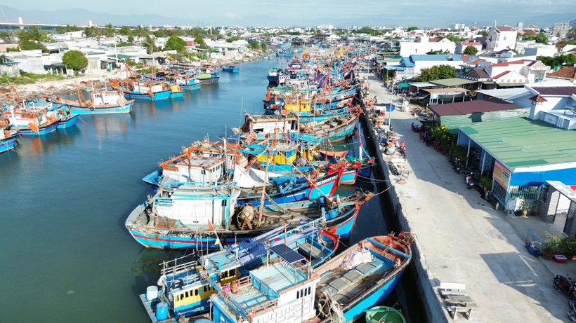 Boats dock at the Dong Hai fishing port in Phan Rang - Thap Cham city, Ninh Thuan province. (Photo: VNA)