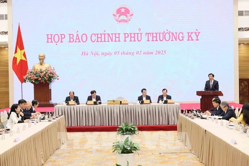 The Government’s regular press conference on February 5 (Photo: VNA)