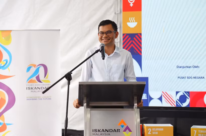 Malaysian Economy Minister Akmal Nasrullah Mohd Nasir speaks at the launch of the National Sustainable Development Goals (SDG) Programme 2026. (Photo: Malaysian Ministry of Economy)