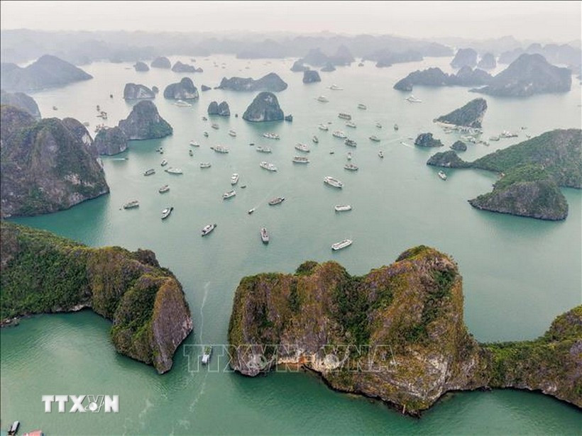 An aerial view of Ha Long Bay, a tourist magnet in Quang Ninh province (Photo: VNA)