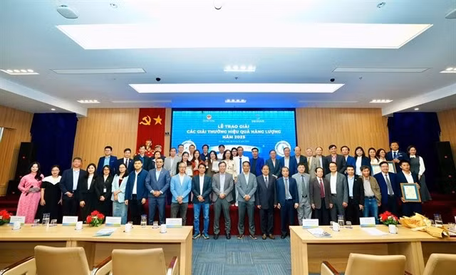 Individuals and organisations honoured with the 2025 Energy Efficiency Awards in Industry and Construction. (Photo: bnews.vn)