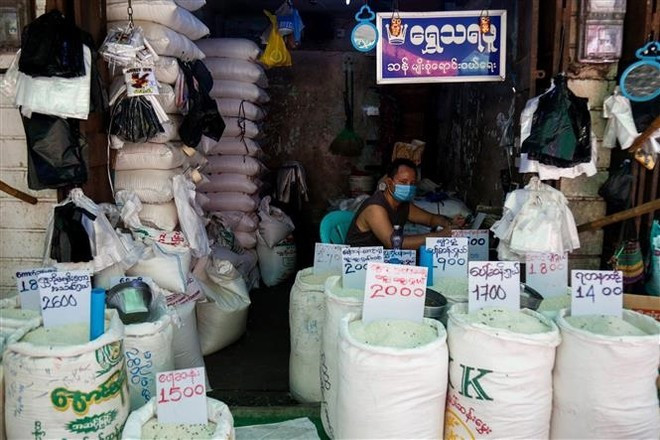 A rice store in Yangon, Myanmar (Illustrative photo: AFP/VNA)