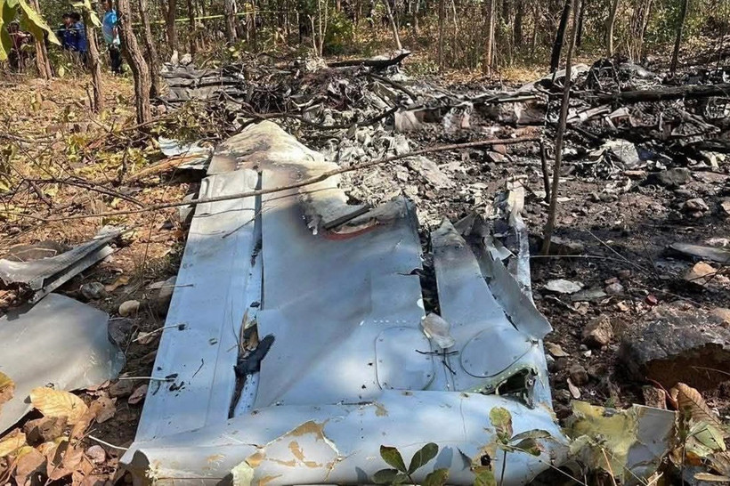 The site of the military aircraft crash in Chiang Mai province, Thailand, on January 29 (Photo: Xinhua/VNA)