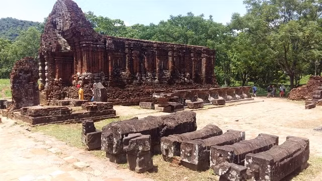 A tower is preserved at My Son Sanctuary, 70km south of Da Nang city's downtown. The world heritage site is one of the most popular destinations in central Vietnam, and it has restored a huge amount of valuable ancient culture and items. (Photo: VNS/VNA)