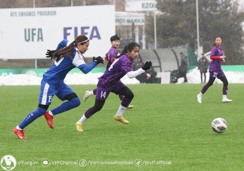 The U20 women’s national team (in purple) are drawn in group B of the AFC U20 Women’s Asian Cup 2026 Qualifiers. (Illustrative photo: vff.org.vn)