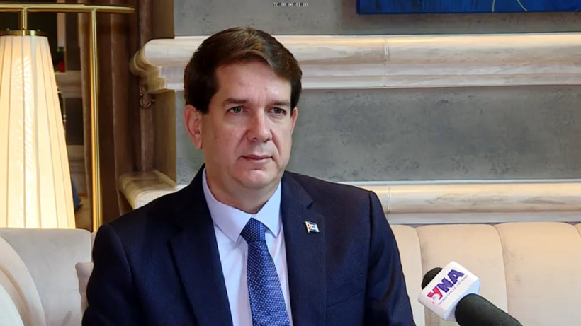 President of Prensa Latina Jorge Leganoa Alonso in an interview granted to the VNA (Photo: VNA)