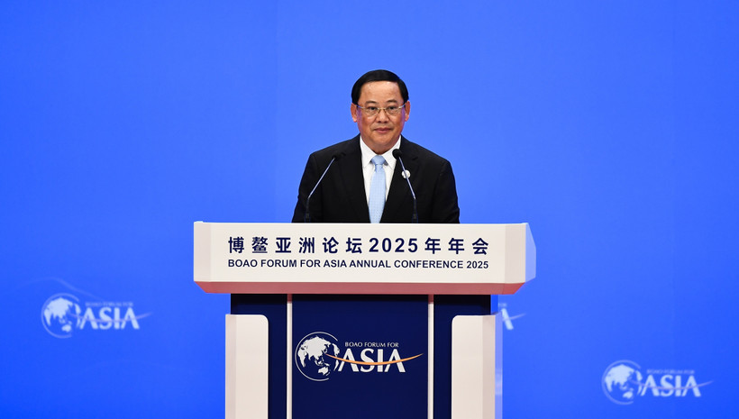 Lao Prime Minister Sonexay Siphandone speaks at the Boao Forum for Asia Annual Conference 2025 in Hainan, China, on March 27, 2025. (Photo: Xinhua/VNA)