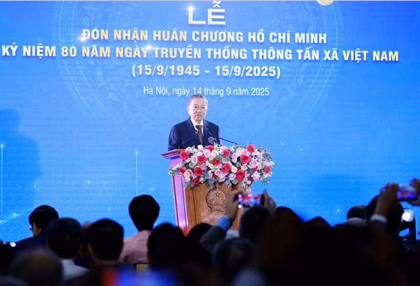 Party General Secretary To Lam delivers remarks at the ceremony on September 14. (Photo: VNA)