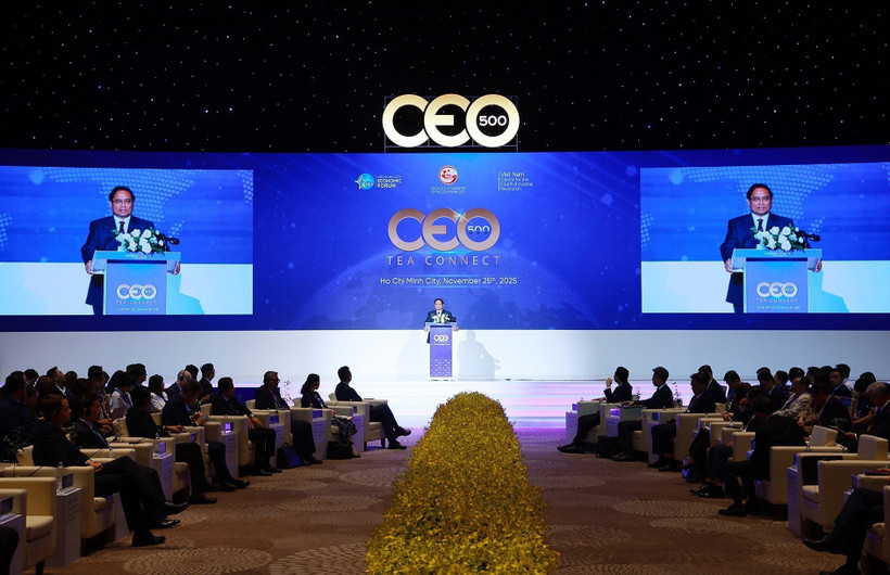 PM Pham Minh Chinh speaks at CEO 500 - TEA CONNECT in HCM City on November 25. (Photo: VNA)