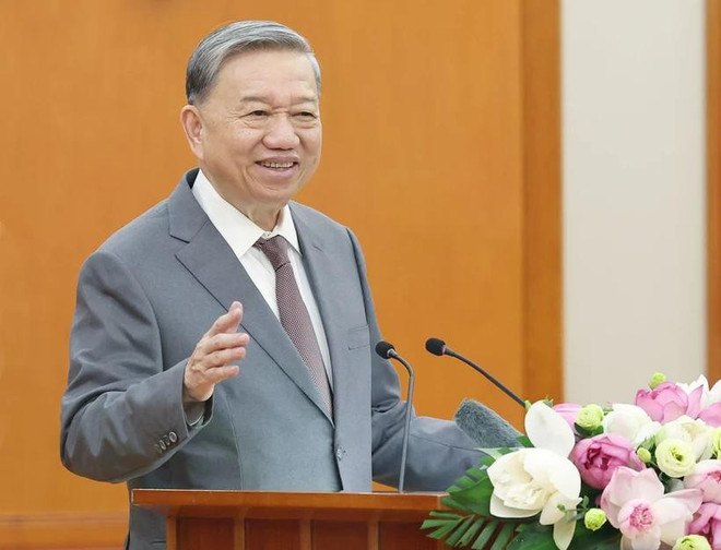 Party General Secretary To Lam speaks at the meeting. (Photo: VNA) to-lam.jpg
