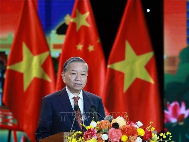 Party General Secretary To Lam speaks at the event. (Photo: VNA) to-lam.jpg