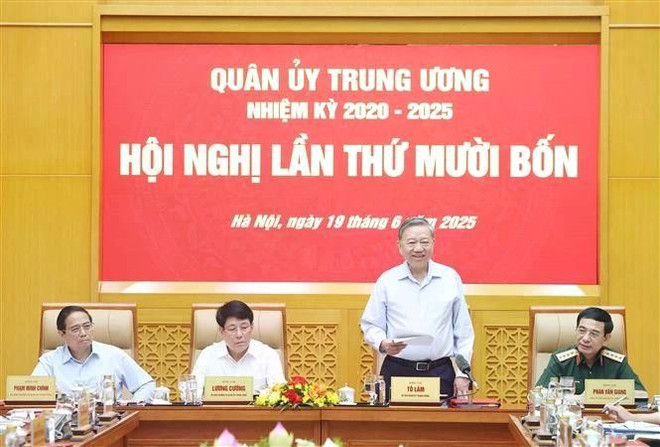 Party General Secretary To Lam, Secretary of the Central Military Commission, speaks at the commission's 14th conference on June 19. (Photo: VNA) to-lam.jpg