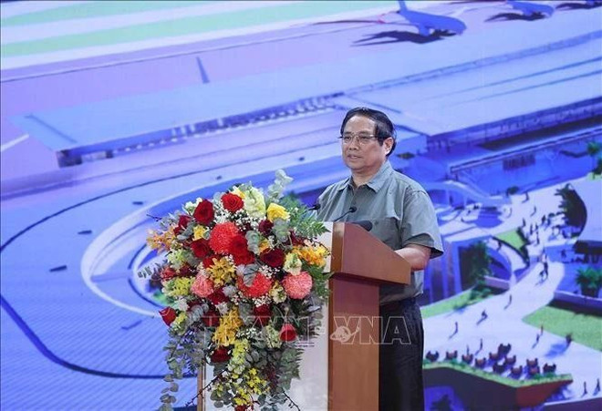 Prime Minister Pham Minh Chinh speaks at the ceremony. (Photo: VNA) pham-minh-chinh.jpg