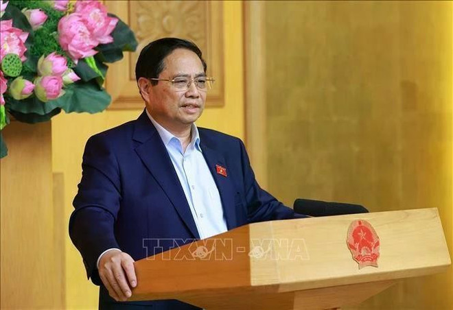 Prime Minister Pham Minh Chinh speaks at the meeting. (Photo: VNA) prime-minister.jpg