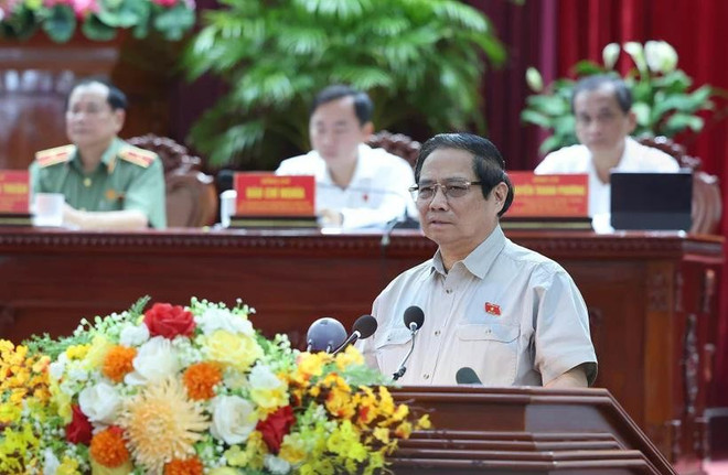 PM Pham Minh Chinh speaks at the meeting (Photo: VNA) pm.jpg
