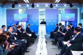 Prime Minister Pham Minh Chinh speaks at the country strategic dialogue within the framework of the 55th Annual Meeting of the World Economic Forum (WEF) in Davos, Switzerland, on January 21. (Photo: VNA)