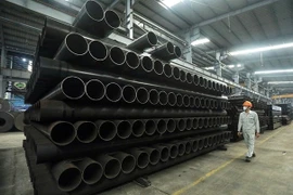 Steel pipes for export at Hoa Phat Group's factory. (Photo: VNA)