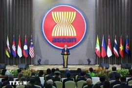 Party General Secretary To Lam delivers a speech at the ceremony marking the 30th anniversary of Vietnam's accession to ASEAN. (Photo: VNA)