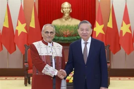 Party General Secretary To Lam (R) receives Timor-Leste President Jose Ramos-Horta in Hanoi on February 25. (Photo: VNA)