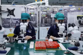 Manufacturing electronic components at Sumida Co., Ltd. (Japan) in Tinh Phong Industrial Park, Quang Ngai province (Photo: VNA)
