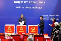 Party General Secretary To Lam casts his vote at Polling Station No. 2 in Ba Dinh ward, Hanoi, on March 27. (Photo: VNA)