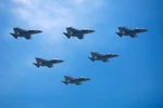 Spectacular display of SU-30 MK2 fighter jets at final state-level rehearsal