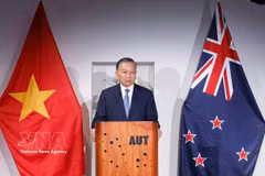 General Secretary of the Communist Party of Vietnam Central Committee and President To Lam addresses the 2026 Vietnam–New Zealand higher and vocational education forum in Auckland on August 13, 2026. (Photo: VNA)