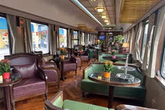 The train offers 64-seat standard carriages, including a VIP carriage with Indochine-style interiors. (Photo: VNA)